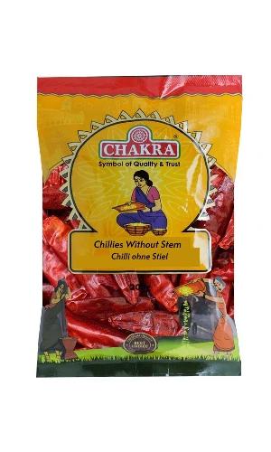 Long Red Chillies Without Stem By Chakra